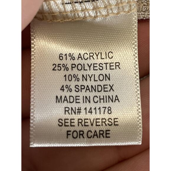 Atelier By Kirious Shirt Womens Small Beige Checkered Textured Knit Crop Top Tee - Picture 7 of 9